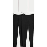 M&S 2 Pack High Waisted Leggings Black/Black | Marks & Spencer (UK)