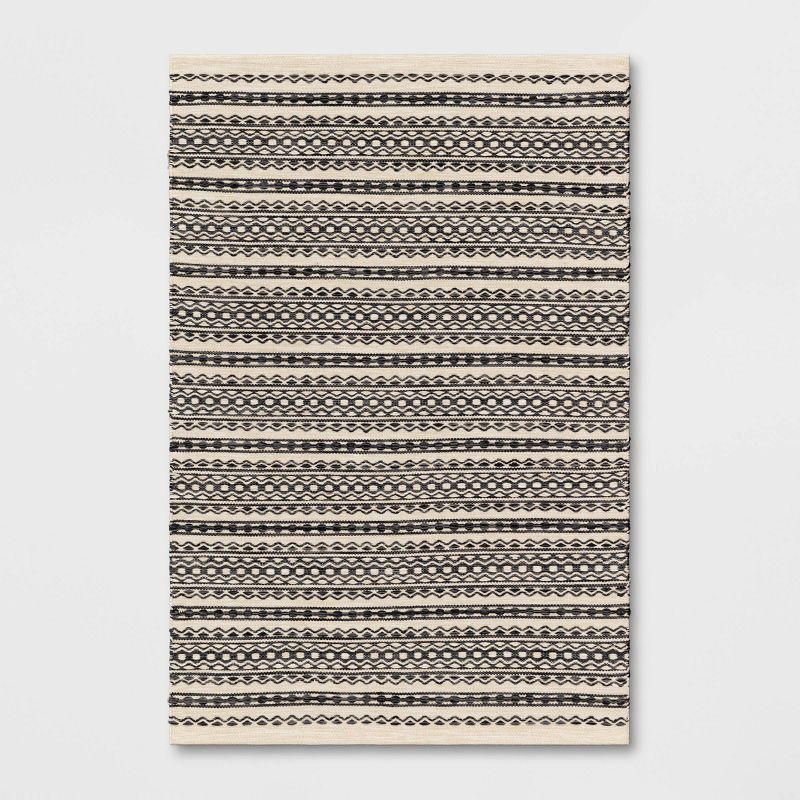 Norwalk Washable Striped Rug Black/Tan - Threshold™ | Target