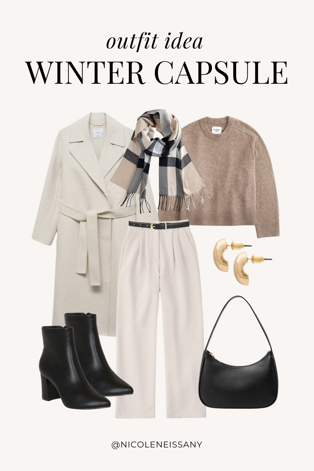 Winter Capsule Wardrobe Outfit Idea | winter capsule outfit, winter outfit, winter outfits, winter style, winter fashion, winter 2024 fashion, winter outfits 2024, winter trends 2024, winter outfit inspo, winter outfit inspiration, winter capsule wardrobe essentials, winter wardrobe essentials, winter closet essentials, winter essentials, winter basics, winter must haves, neutral capsule wardrobe, neutral outfit, neutral fashion, casual outfit, casual date night outfit, elevated casual outfit, brunch outfit, everyday outfit, work outfit, Abercrombie, Amazon Fashion, Revolve, Lulus, Nordstrom, H&M, Mango // winter coat, wool coat, crewneck sweater, winter sweater, sweaters, tailored pants, black ankle boots, heeled ankle boots, gold teardrop earrings, plaid scarf, winter scarf

#LTKSeasonal #LTKShoeCrush #LTKItBag #LTKStyleTip #LTKFindsUnder50 #LTKFindsUnder100 #LTKTravel #LTKHome #LTKParties #LTKSaleAlert  

 