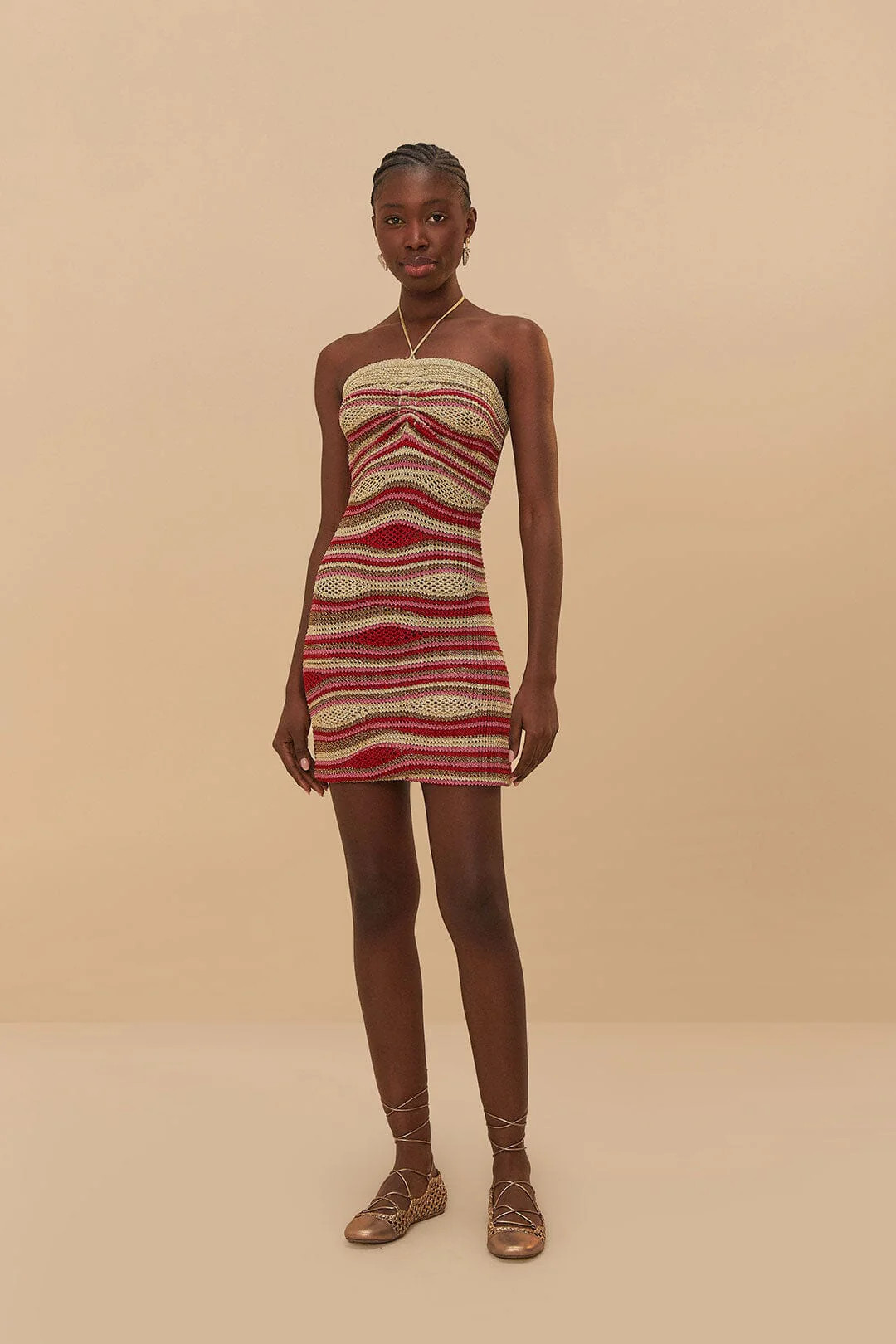 Mixed Waves Sleeveless Knit Mini Dress | FarmRio (US)