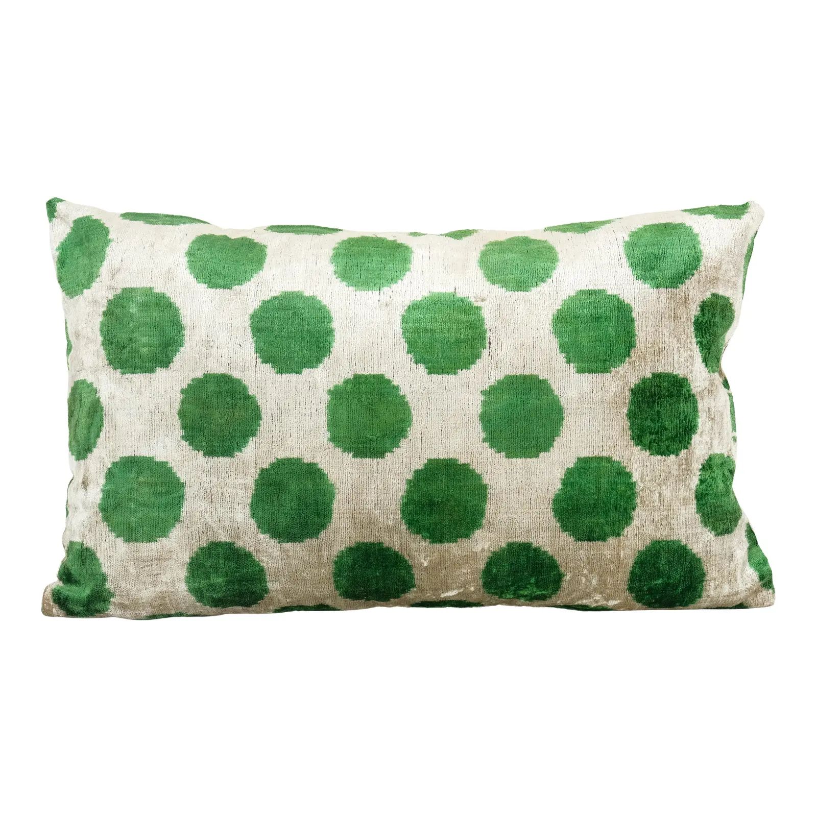 Green Ikat Velvet Pillow Cover | Chairish