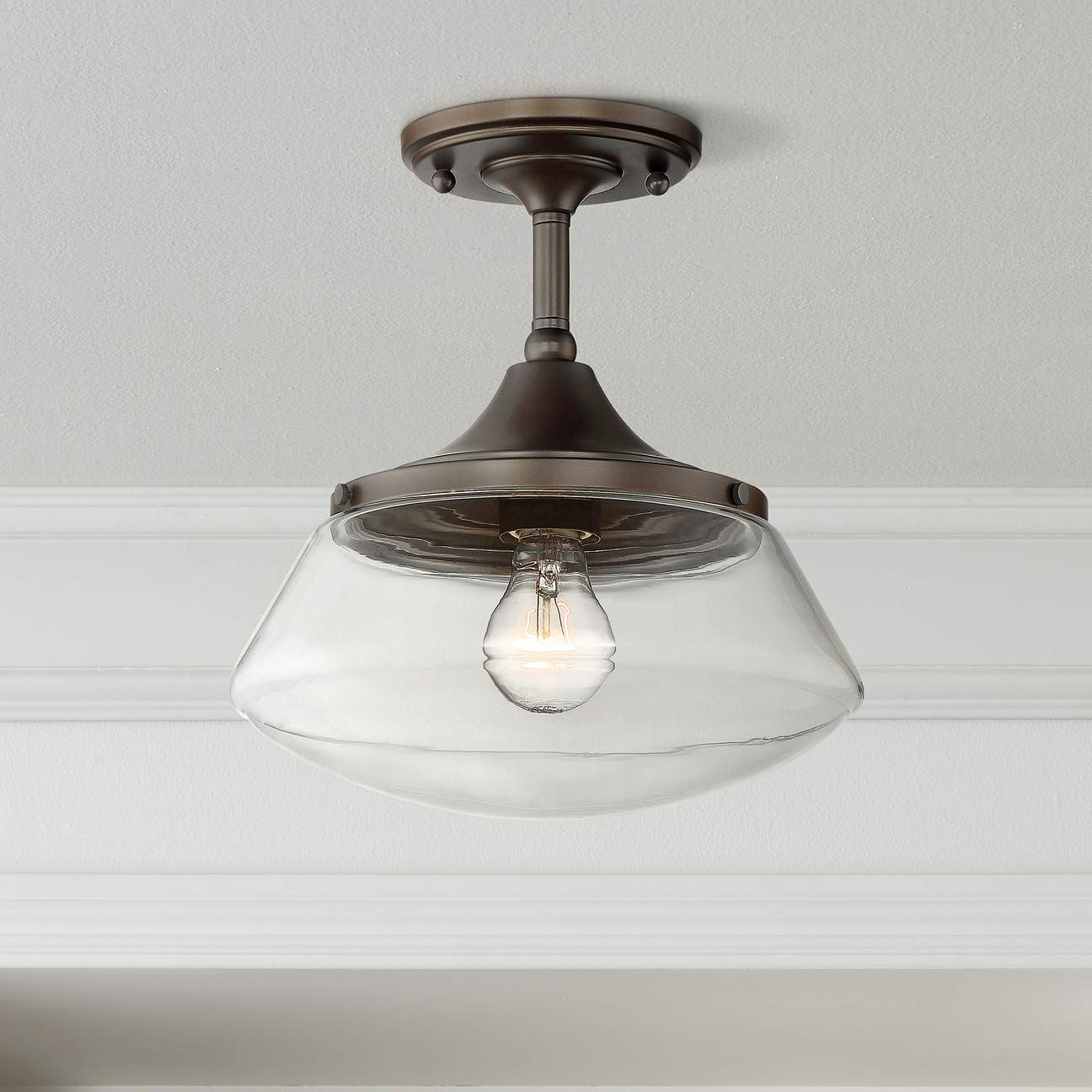 Farm House 10 1/2" Wide Bronze Ceiling Light | LampsPlus.com