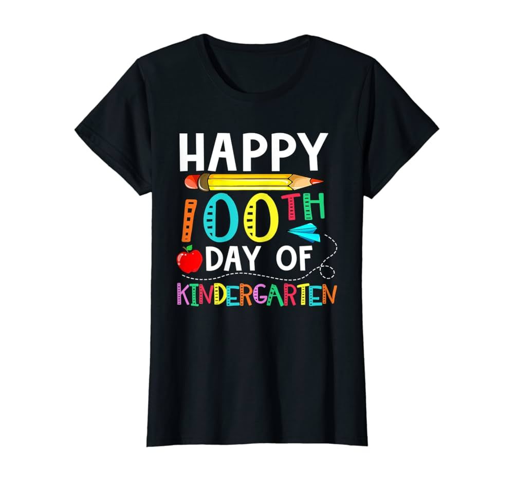 100 Days Of Kindergarten - Happy 100th Day Of School Gift T-Shirt | Amazon (US)