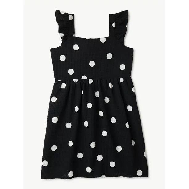 Scoop Girls Mommy & Me Polka Dot Dress with Flutter Sleeves, Sizes 4-12 | Walmart (US)