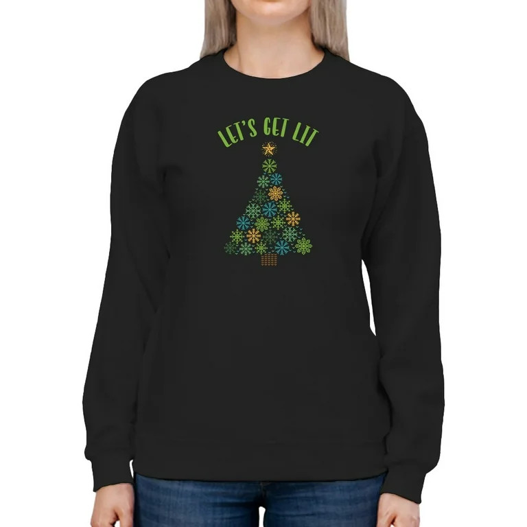 Let's Get Lit Christmas Sweatshirt Women -Smartprints Designs, Female XX-Large | Walmart (US)
