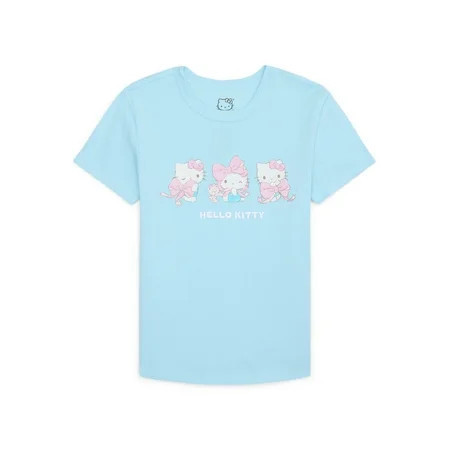 Hello Kitty Women’s Cotton Graphic Skimmer Tee with Embroidery, Sizes XXS-XXL | Walmart (US)