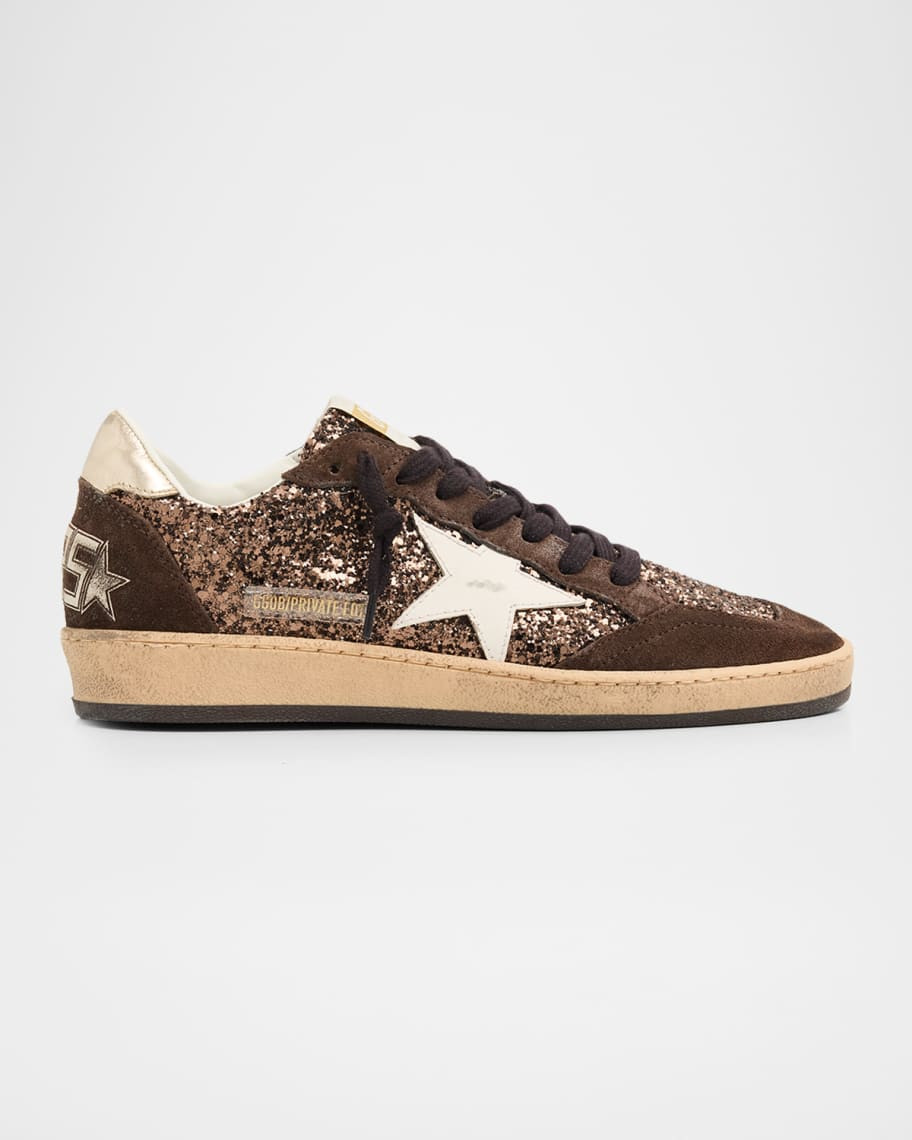 Golden Goose Ball Star Suede Glitter Low-Top Sneakers | Neiman Marcus