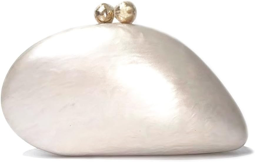 Acrylic Shell Shaped Bag Luxury Marble Clutch Evening Purses for Women Glitter Handbag for Weddin... | Amazon (US)