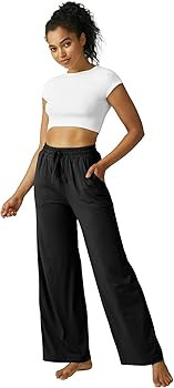 Wide Leg Pants Women High Waisted Slacks Lounge Baggy Flowy Palazzo Pants with Pockets | Amazon (US)