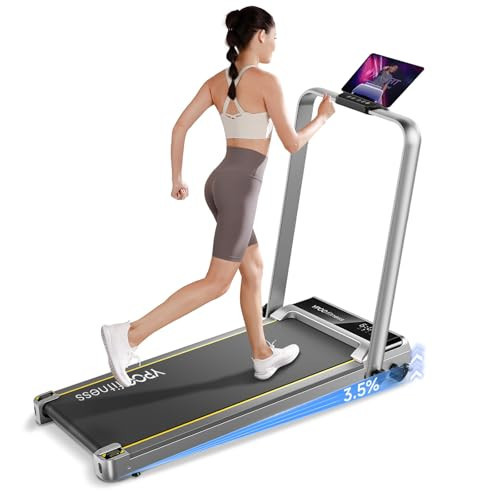 YPOO Foldable Treadmill with Incline, Walking Pad with Handle Bar 3 Level Incline, Portable Folding Treadmills for Home/Office 300 Lbs Capacity, Quiet Desk Treadmill with Remote Control & APP | Amazon (US)