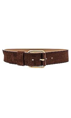 B-Low the Belt Ivy Wide Suede Belt in Chocolate & Gold from Revolve.com | Revolve Clothing (Global)