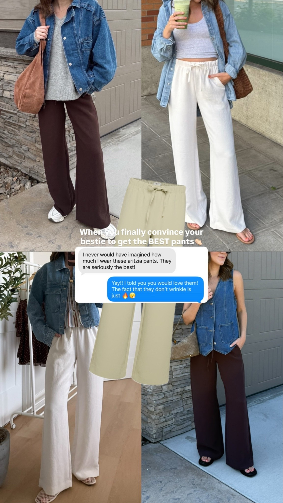 A closet classic! These are the best pants! Easy to dress up or down, practically impossible to wrinkle and have a stretchy drawstring waist. Wearing a size small


Aritzia find, closet staple, lodge pant