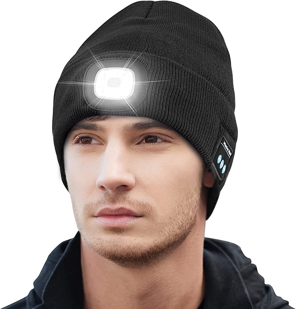 Keains Unisex Bluetooth Beanie Hat with Light and Wireless Headphones, Unique Christmas Tech Gift... | Amazon (US)
