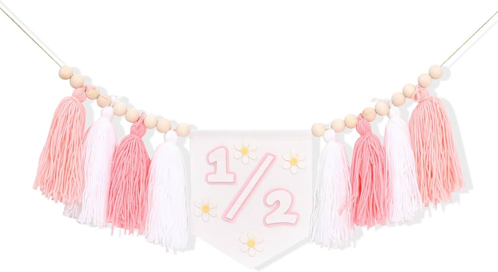 Daisy 1/2 Birthday High Chair Banner - Girls Half Birthday Party Decorations,Boho Daisy Highchair... | Amazon (US)