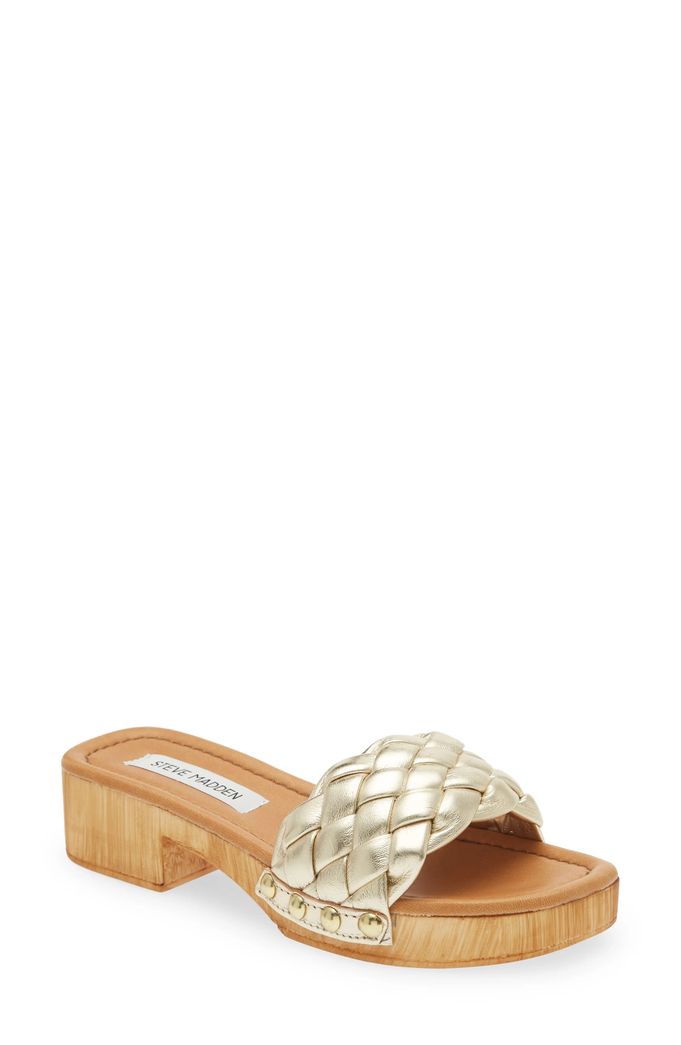 Steve Madden Bennet Braided Slide Sandal in Gold at Nordstrom, Size 8 | Nordstrom