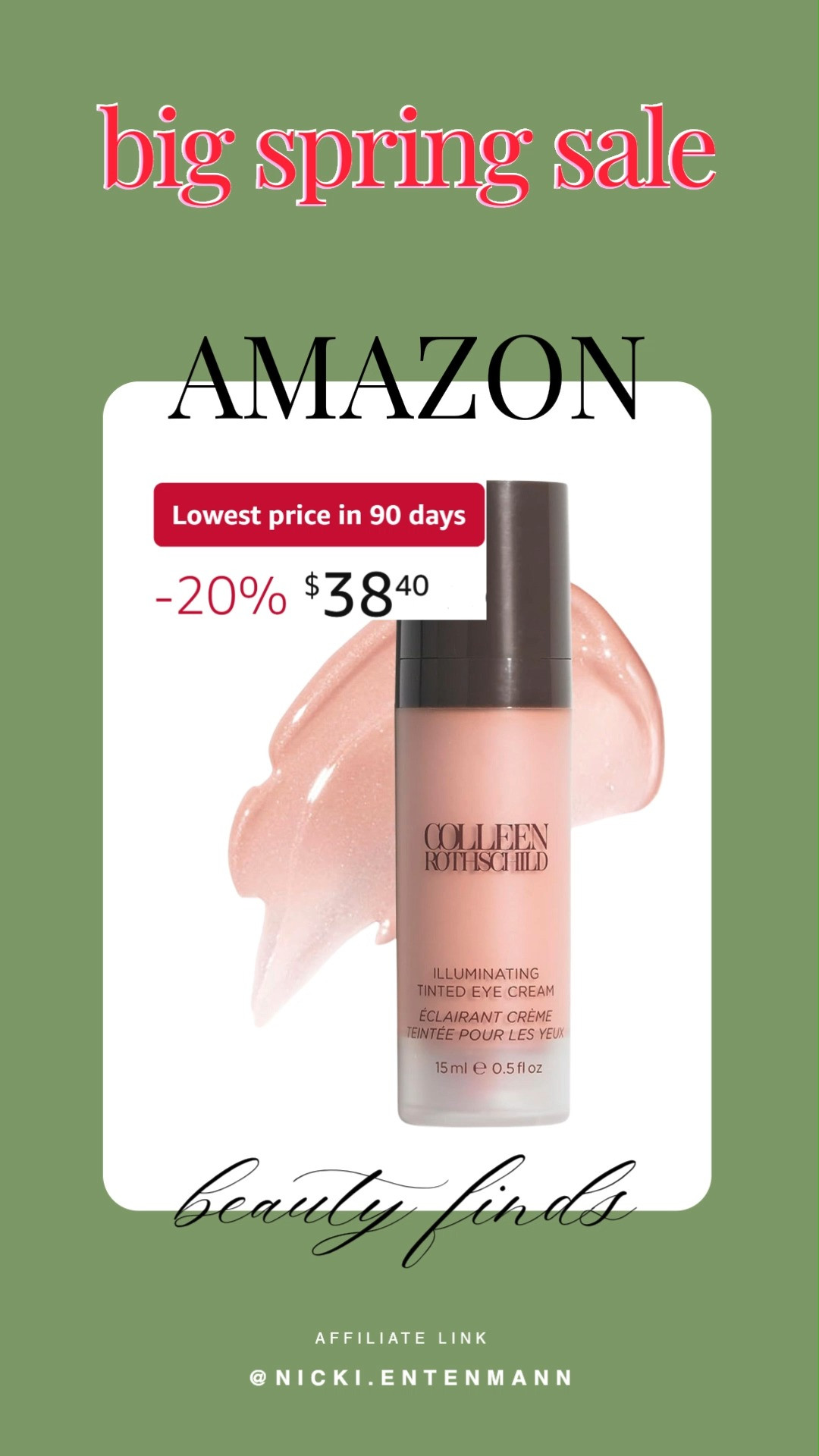 COLLEEN ROTHSCHILD illuminating tinted eye cream brightens and refreshes with a silky touch. Lightweight coverage and radiant finish make tired eyes look awake and glowing every day 🌟👁️✨

#ColleenRothschild #eyecare #tintedeyecream #skincare #beautycare #radiantskin #antiaging #brighteningcream #womensbeauty #glowingskin 

 #LTKgrwm #LTKSaleAlert #LTKBeauty