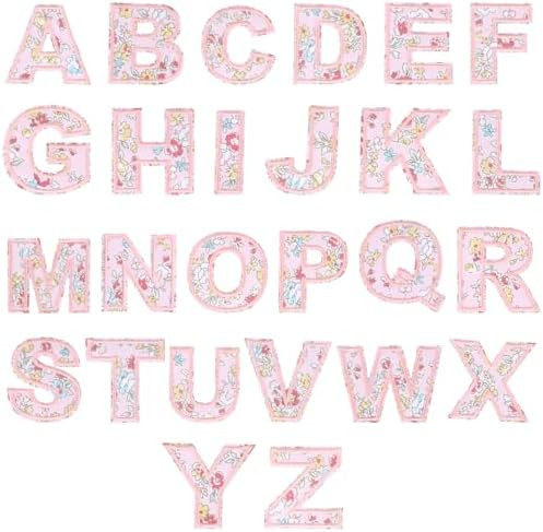26pcs Floral Iron-on Letter Patches, Embroidered Embroidery A-Z Alphabet Initial Applique Decorat... | Amazon (US)