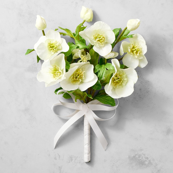 AERIN Faux White Hellebores Bouquet | Williams-Sonoma