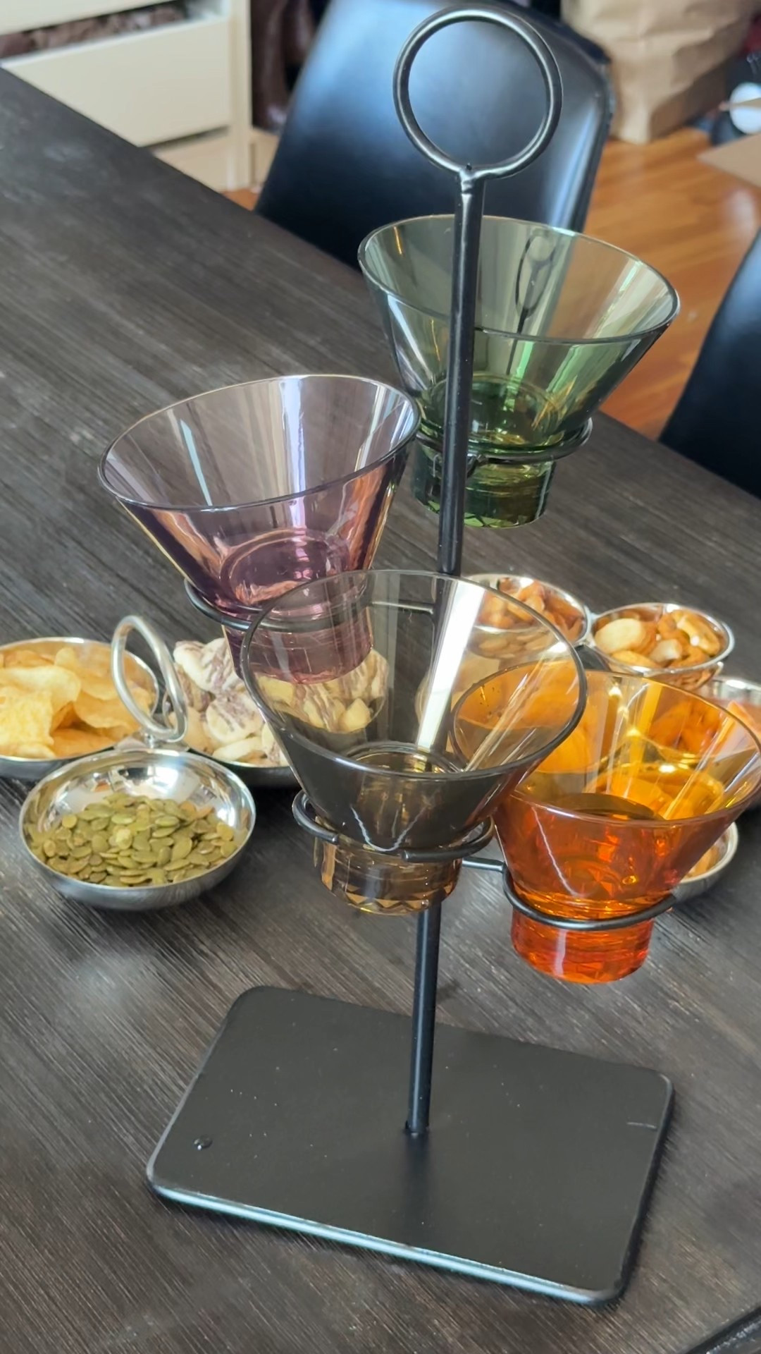 The drink tree from Amazon, perfect for fall and holiday parties! Can hold wine glasses or martini glasses and makes moving around so easy 

#LTKParties #LTKSeasonal #LTKHome