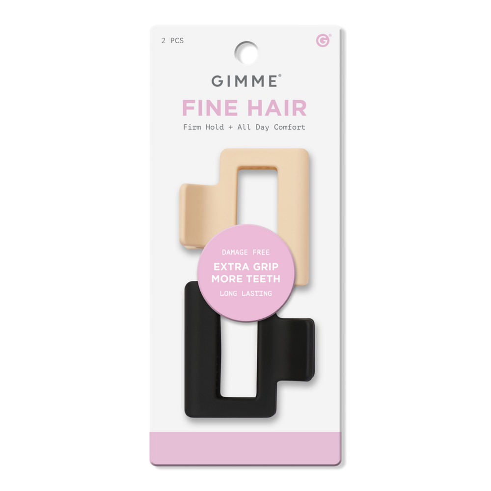 GIMME beauty Fine Hair Square Extra Grip Claw Clip - Black/Tan | Ulta