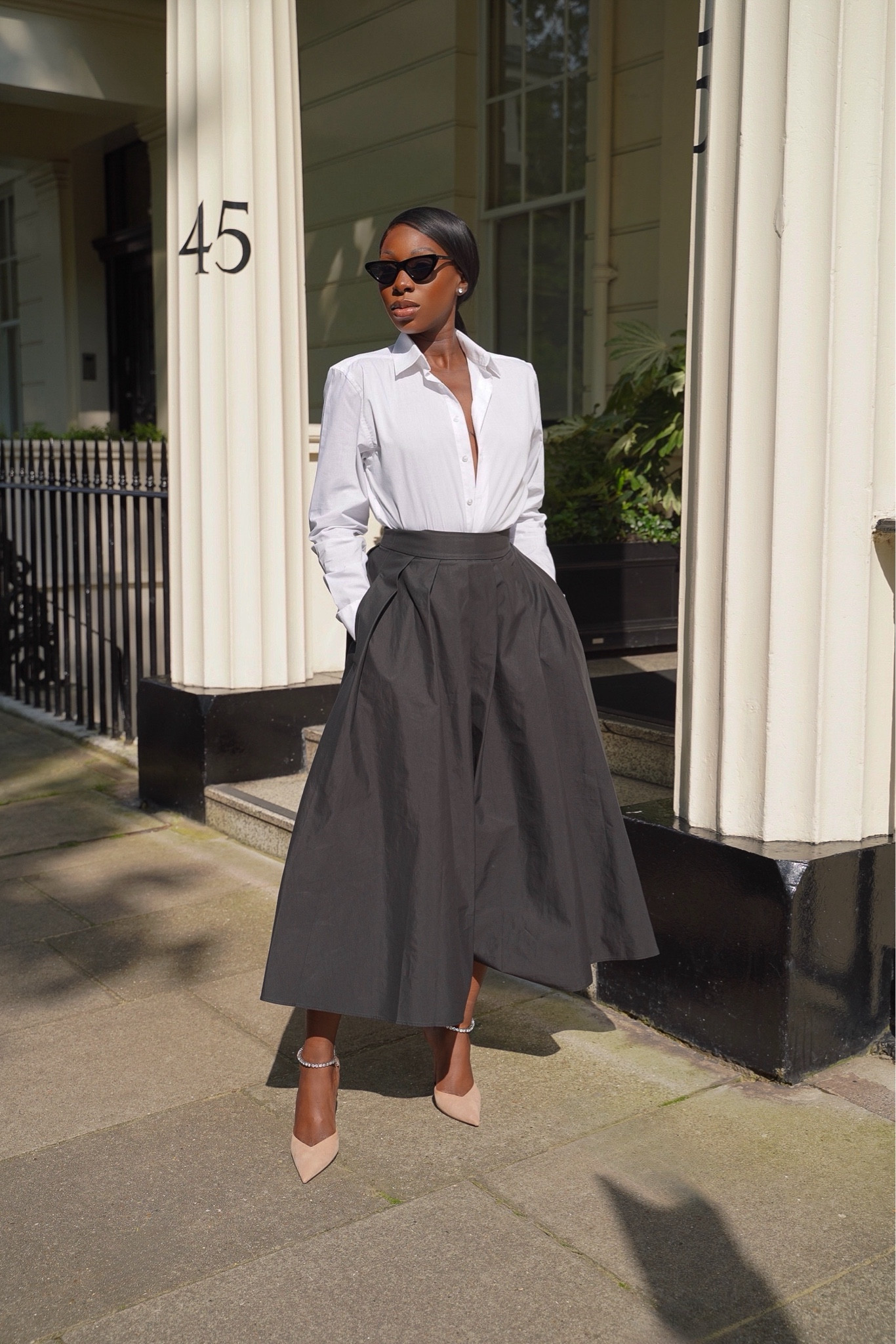 Classic looks for a classic girl.

Skirt is in a size 10
Shirt is size 10/m for slightly oversized feel
Glasses are old but linked similar 

#LTKeurope #LTKluxury