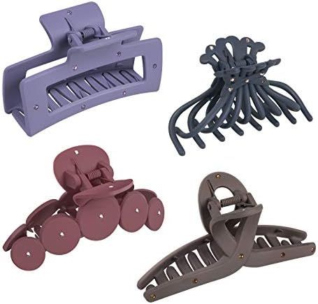 Hair Clips for Women for Thick Hair, 4PCS Plastic Extra Strong Hold Non-Slip Big Hair Claw Clips for | Amazon (US)