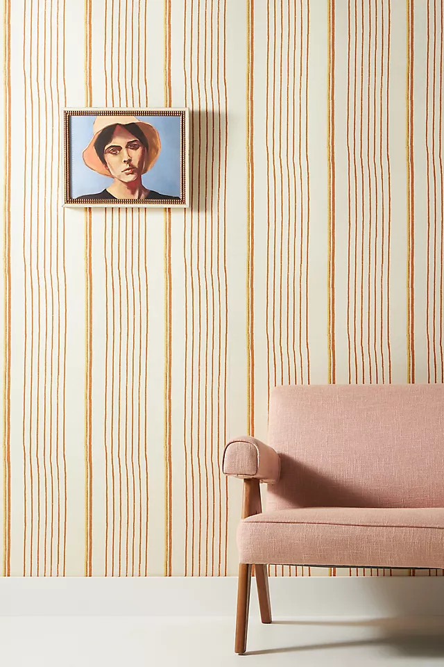 Stripe Grasscloth Wallpaper | Anthropologie (US)