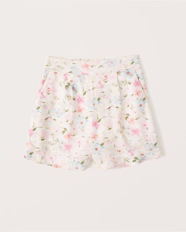 Women's Linen-Blend Pull-On Shorts | Women's The A&F Getaway Shop | Abercrombie.com | Abercrombie & Fitch (US)