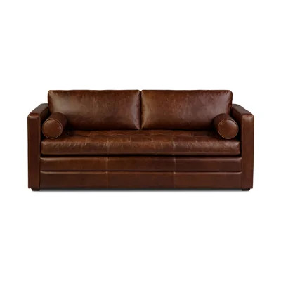 Bismarck 82" Genuine Leather Sofa Bed | Wayfair North America