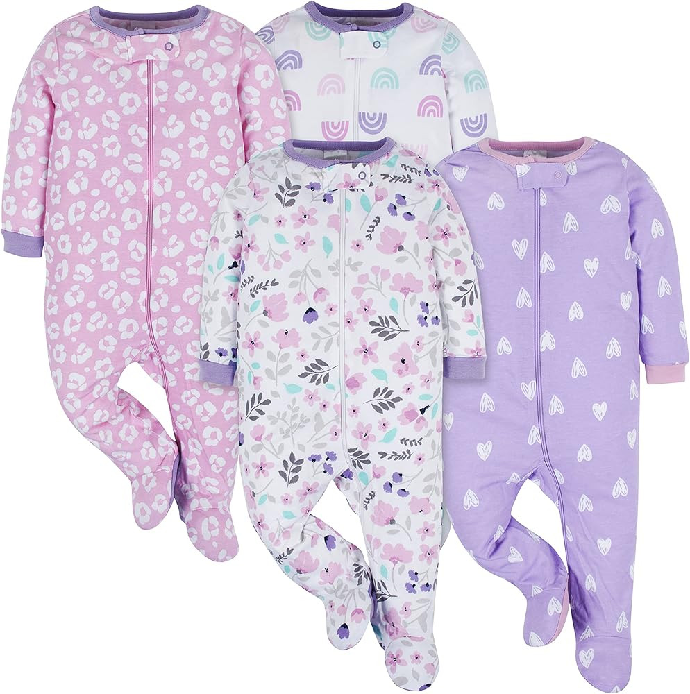 Onesies Brand baby-girls 4-pack Sleep 'N Play Footies Multi Pack | Amazon (US)