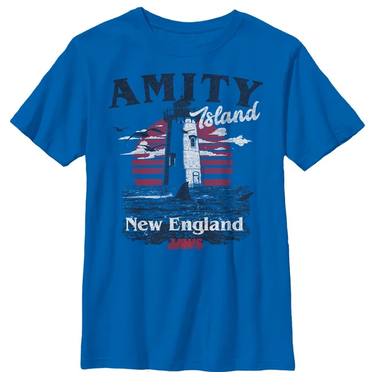 Boy's Jaws Amity Island Tourist Lighthouse Graphic T-Shirt | Walmart (US)