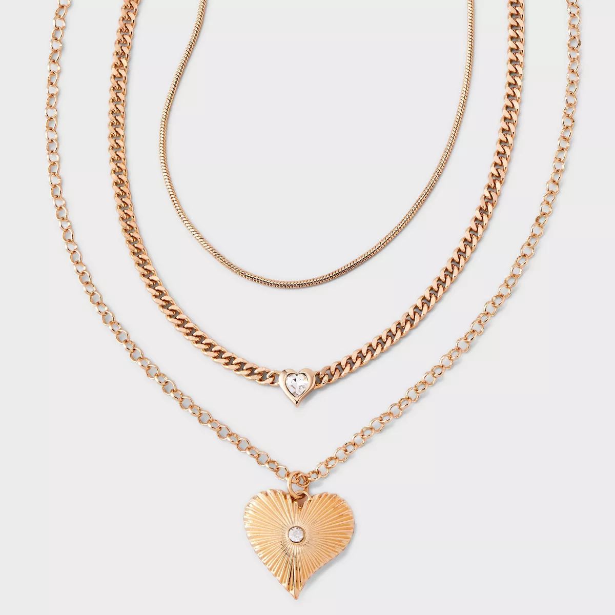 SUGARFIX by BaubleBar Layered Heart Pendant Necklace - Gold | Target