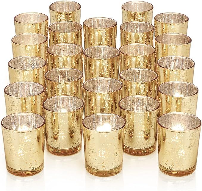 Gold Tea Lights Candles Holders for Wedding Centerpieces, Votive Candle Holders for Party Home We... | Amazon (US)