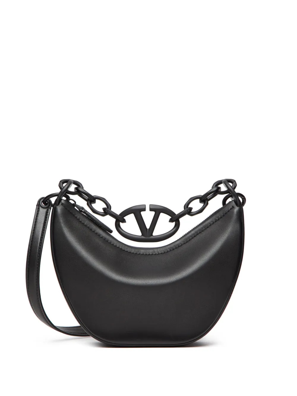 Valentino Garavani Mini VLogo Moon Hobo Bag | Black | FARFETCH HR | Farfetch Global
