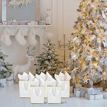 Yeaqee 24 Pack Metallic Paper Gift Bags with Handle and Tissue 9x7x3.1 Wedding Welcome Gift Bags ... | Amazon (US)