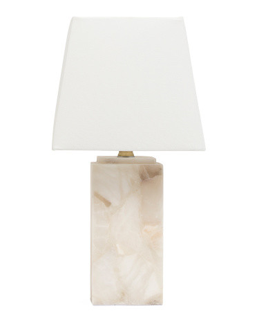 17.5in Rechargeable Cordless Alabaster Linen Shade Table Lamp | TJ Maxx