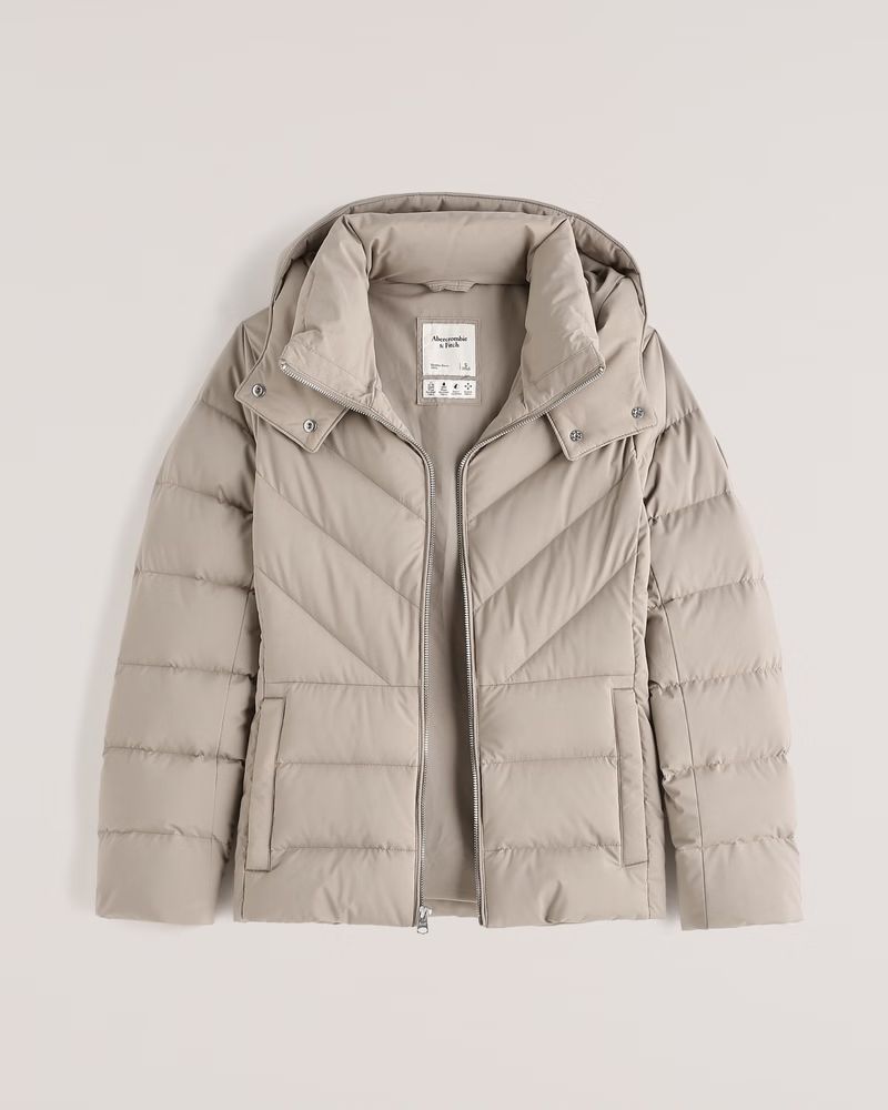 Women's Short Stretch Puffer | Women's New Arrivals | Abercrombie.com | Abercrombie & Fitch (US)