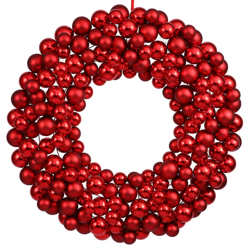 Shiny and Matte Ball Wreath | Wayfair North America