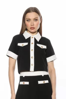 Alexia Admor Women's Emery Collared Button Down Top | Belk