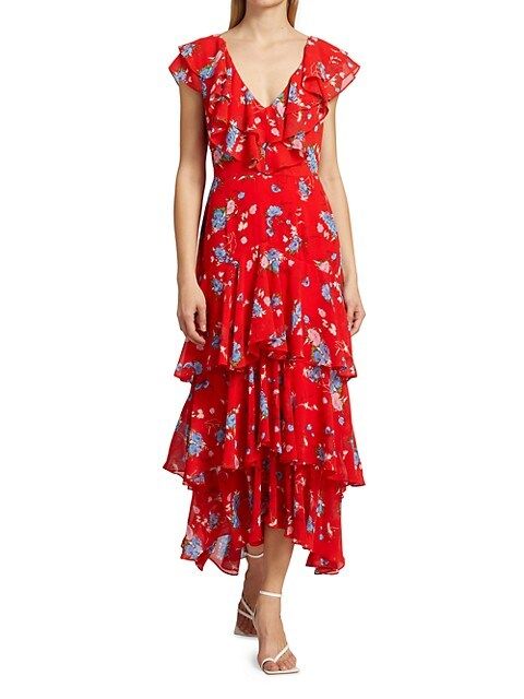Chelsea Tiered Ruffle Floral Printed Dress | Saks Fifth Avenue