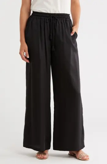 ELIE ELIE TAHARI Wide Leg Drawstring Pants in Black at Nordstrom Rack, Size Small | Nordstrom Rack