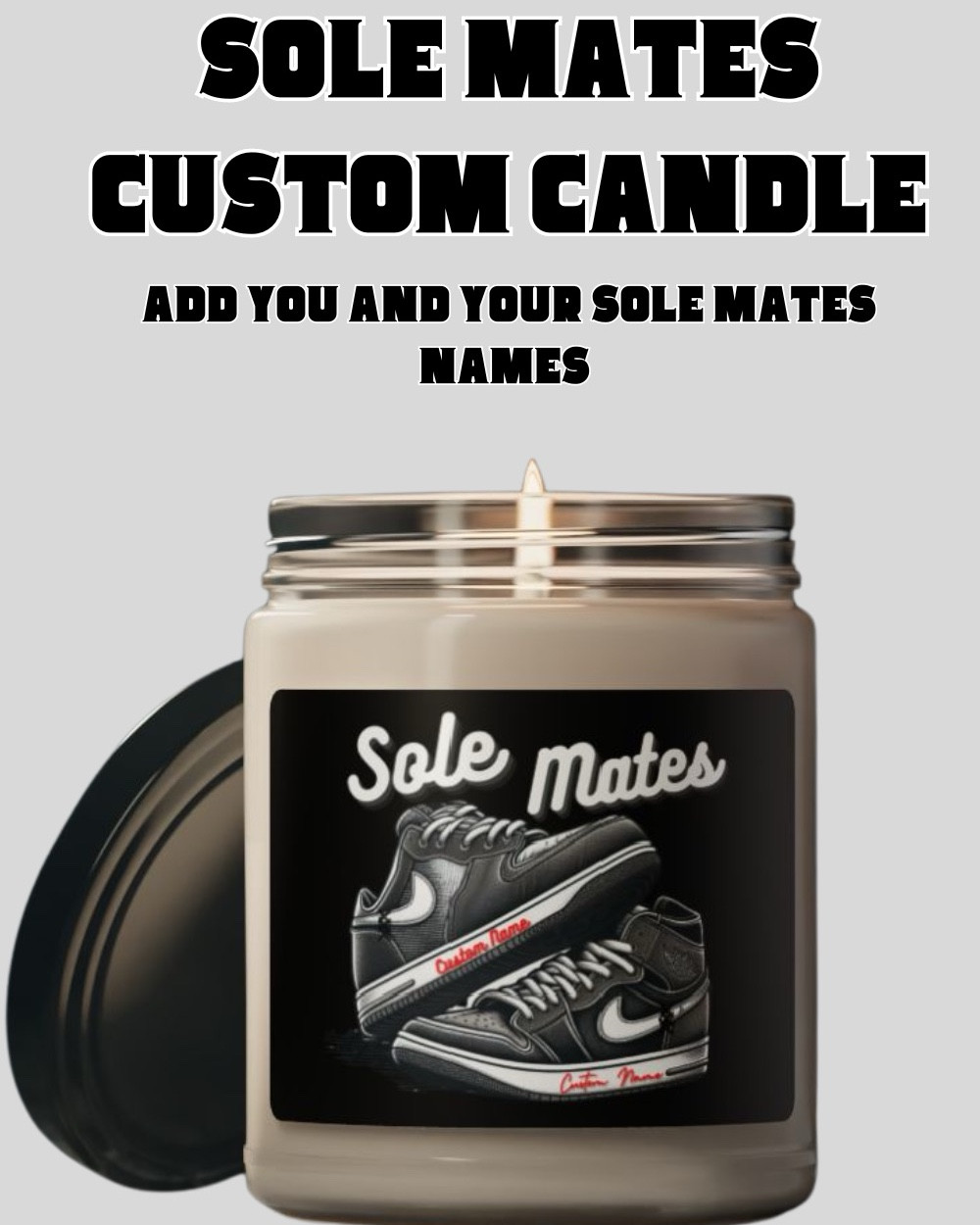 Celebrate your perfect match with the ‘Sole Mates’ custom candle, the ideal gift for couples, boyfriends, or girlfriends! Featuring Nike dunk sneakers, this candle allows you to personalize each sole with your names, making it a unique keepsake. Whether it’s for a housewarming, anniversary, or a special occasion, this candle is sure to bring warmth and style into any home. Show off your ‘Sole Mate’ in the most creative way! 

#LTKFindsUnder50 #LTKShoeCrush #LTKHome