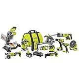 Ryobi P1896 ONE Plus 18-Volt Lithium-Ion Cordless Combo Kit (12-Tool) | Amazon (US)