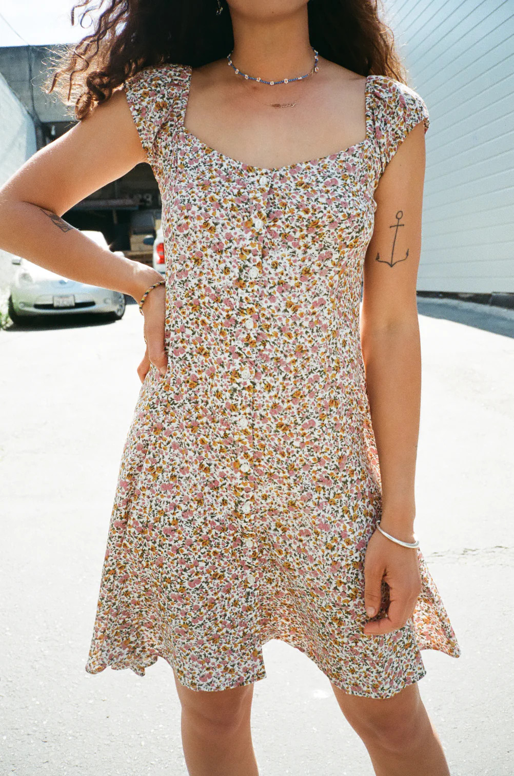 Erin Coast Floral Dress - White | Lisa Says Gah
