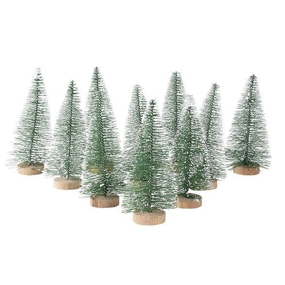 Juvale 12 Pack Mini Christmas Tree Pine Tree Table Top Decorations, Holiday Decor, 4.25 x 2 x 2 I... | Target