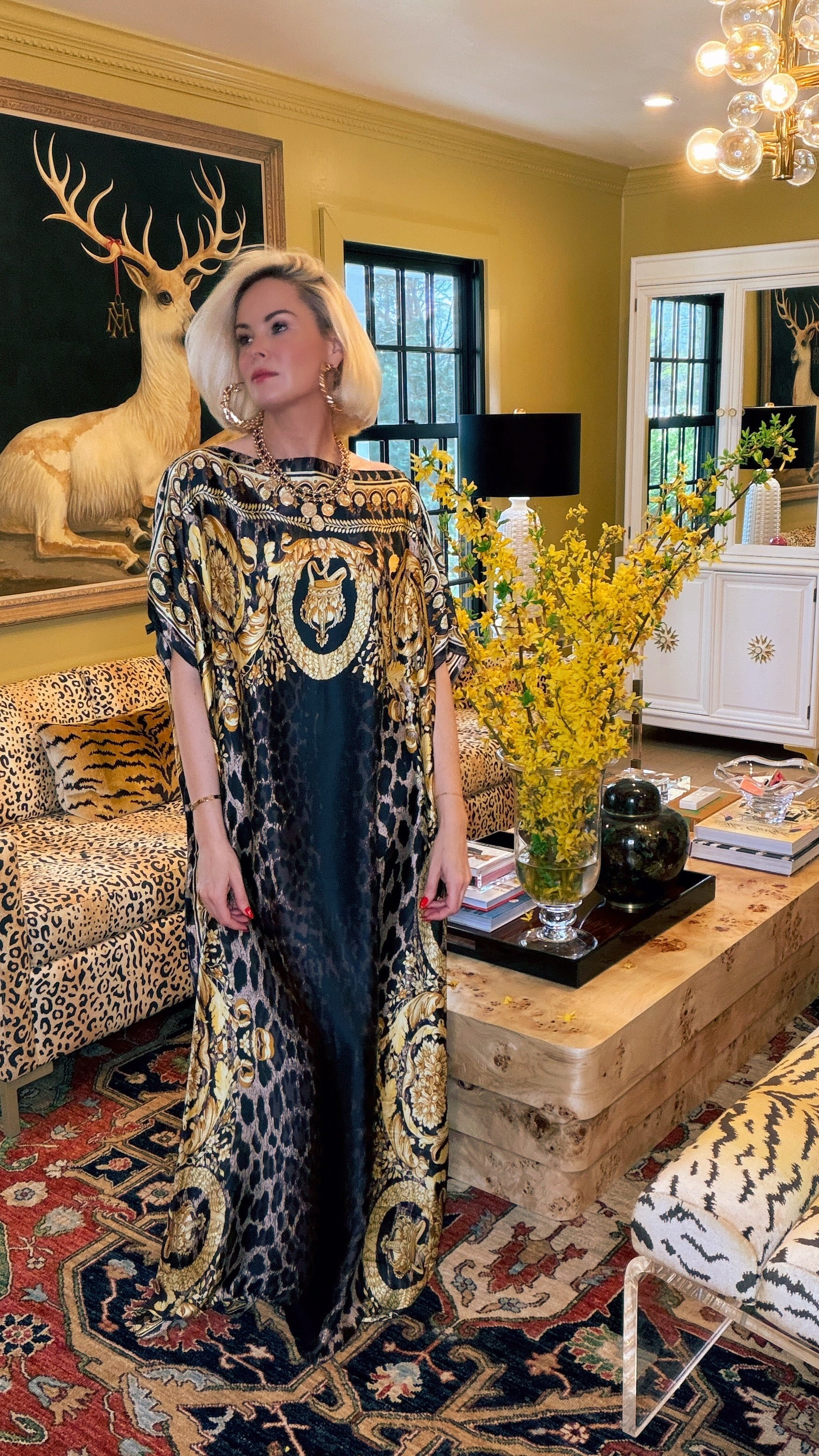 Baroque Leopard Print Kaftan | Teggy French