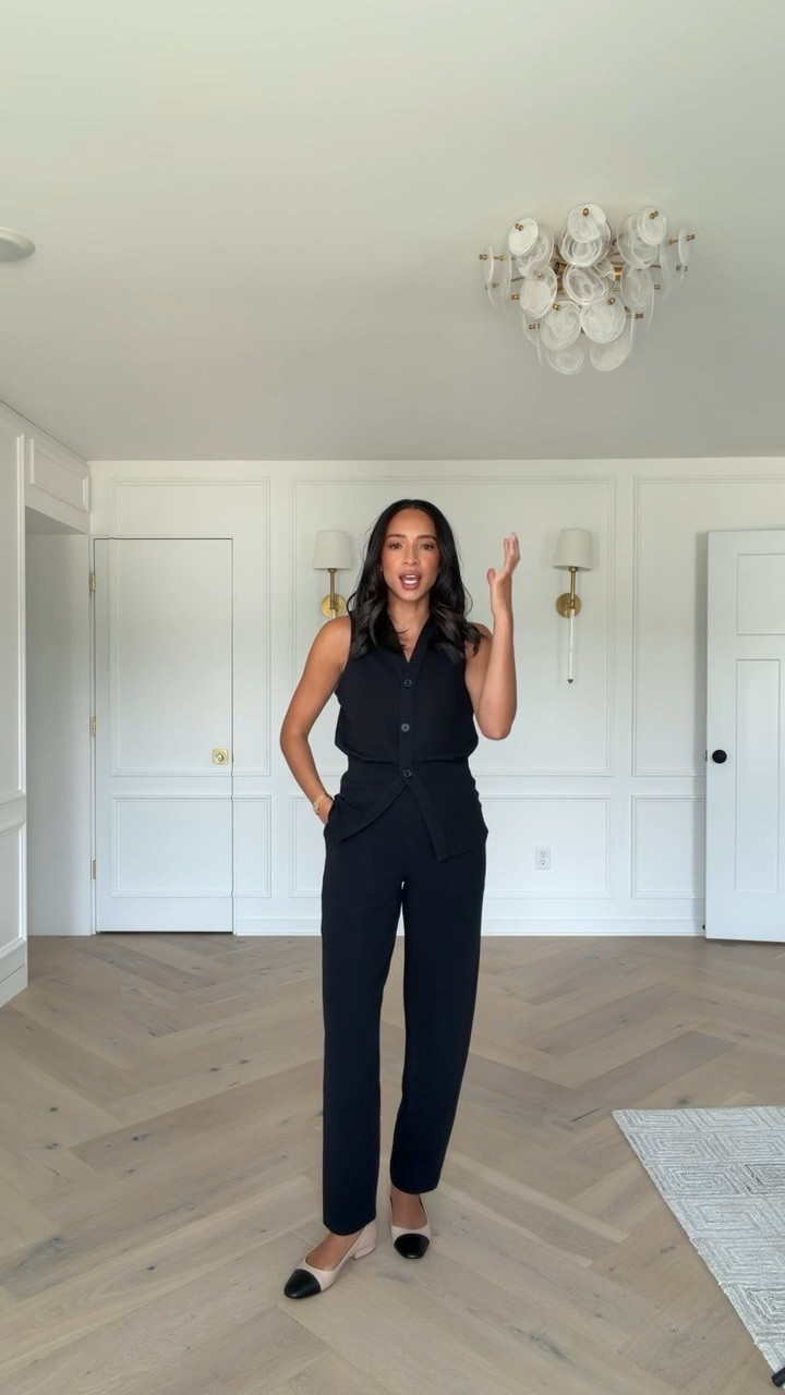 Use code AE25 to save 25% off full-priced AirEssentials from Spanx! 🖤 This outfit is perfect for work especially if you have to travel! It is elevated, polished and the pants have pockets! Wearing size S vest and size S Tall barrel pants 

spanx outfit, fall outfit, fall fashion, work outfit, office outfit, casual outfit, work from home outfit, matching set, mom outfit, postpartum outfit

#LTKSeasonal #LTKSaleAlert #LTKWorkwear