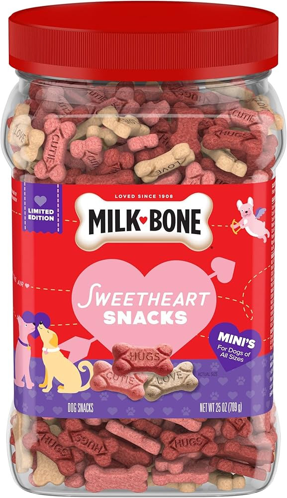 Milk-Bone Limited Edition Valentine's Sweetheart Snacks Mini’s Dog Treats, 25 Ounce (Pack of 1) | Amazon (US)
