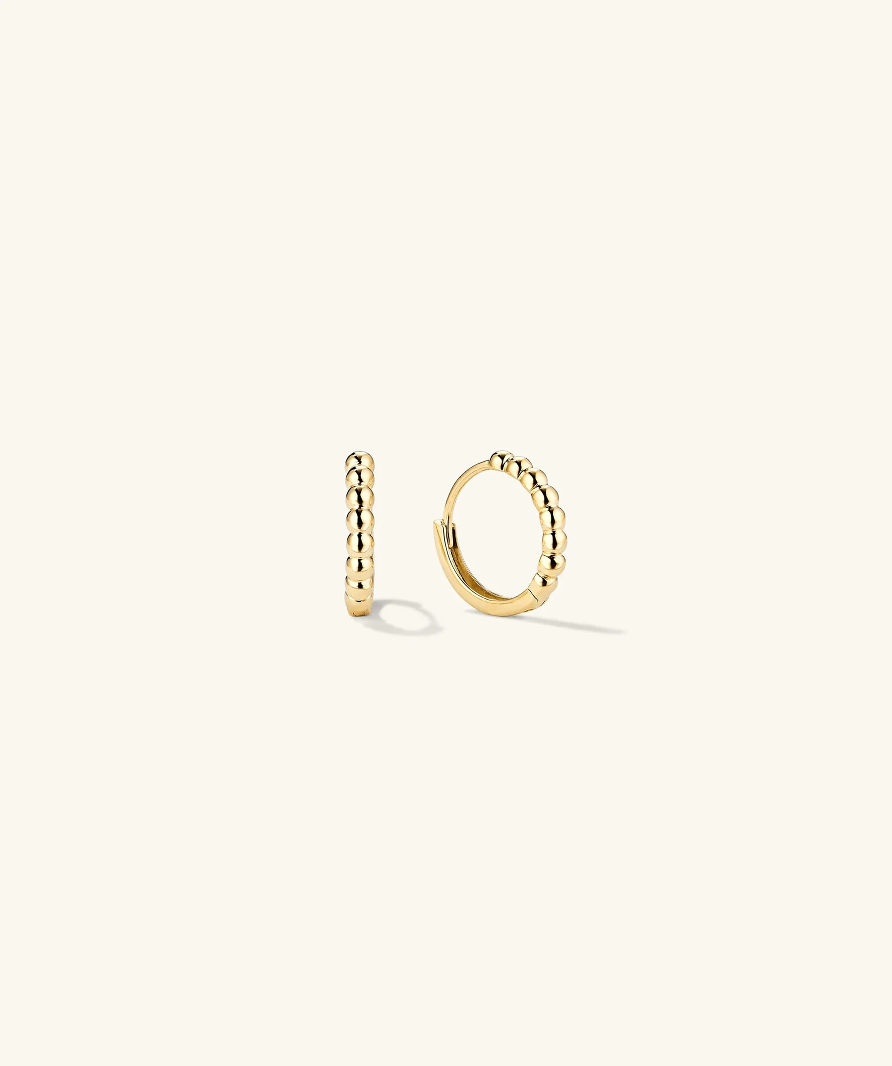 Beaded Huggie Hoops | Mejuri Fine Crew