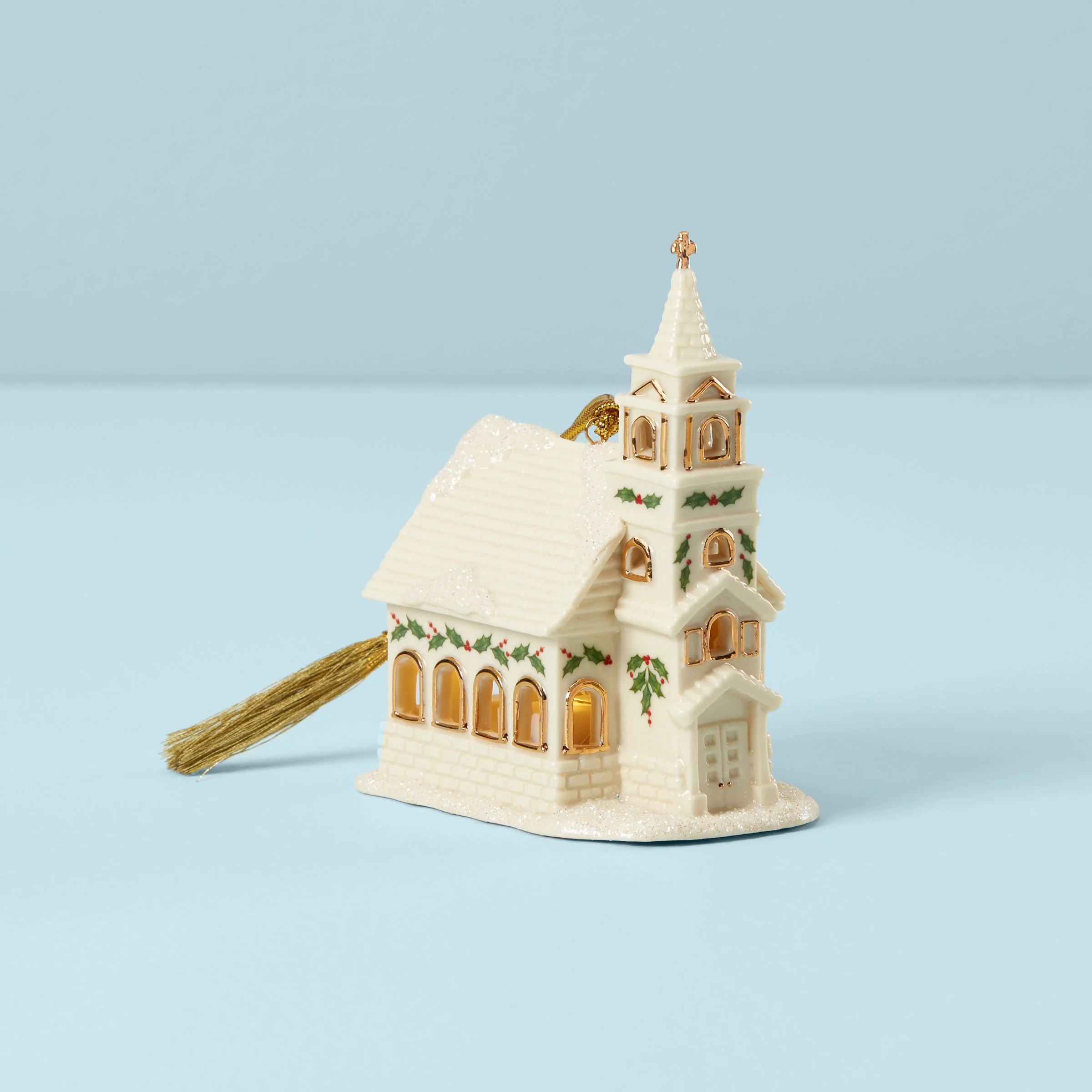 Christmas Village Church Lit Ornament | Lenox